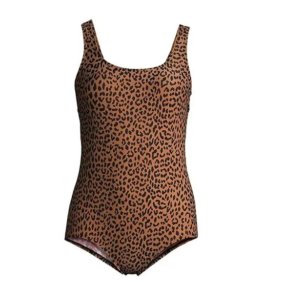 NWT Lands' End Womens Scoop Neck Soft Cup Tugless One Piece Swim Sz 2 $130 GG215 - Picture 4 of 4